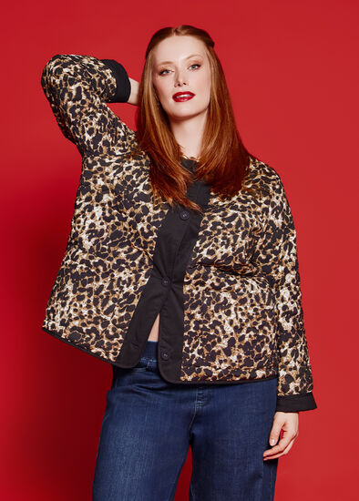 Plus Size Natural Reversible Animal Jacket