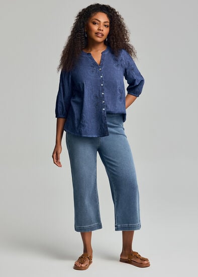 Plus Size The Travel Wide Leg Crop Jean