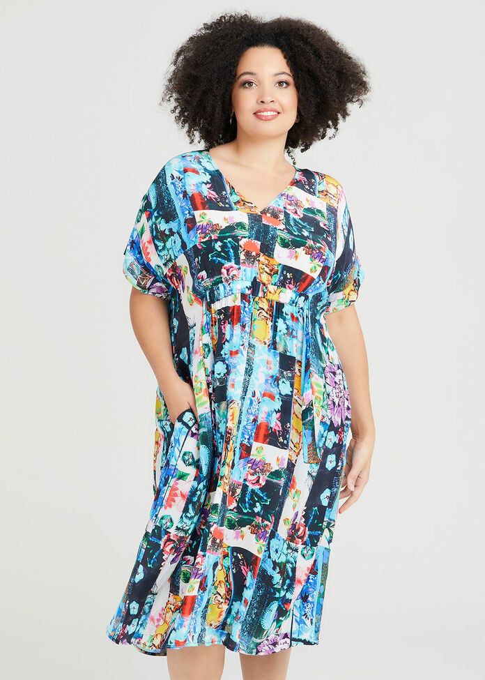 Shop Plus Size Natural Fiesta Dress in Multi | Taking Shape AU