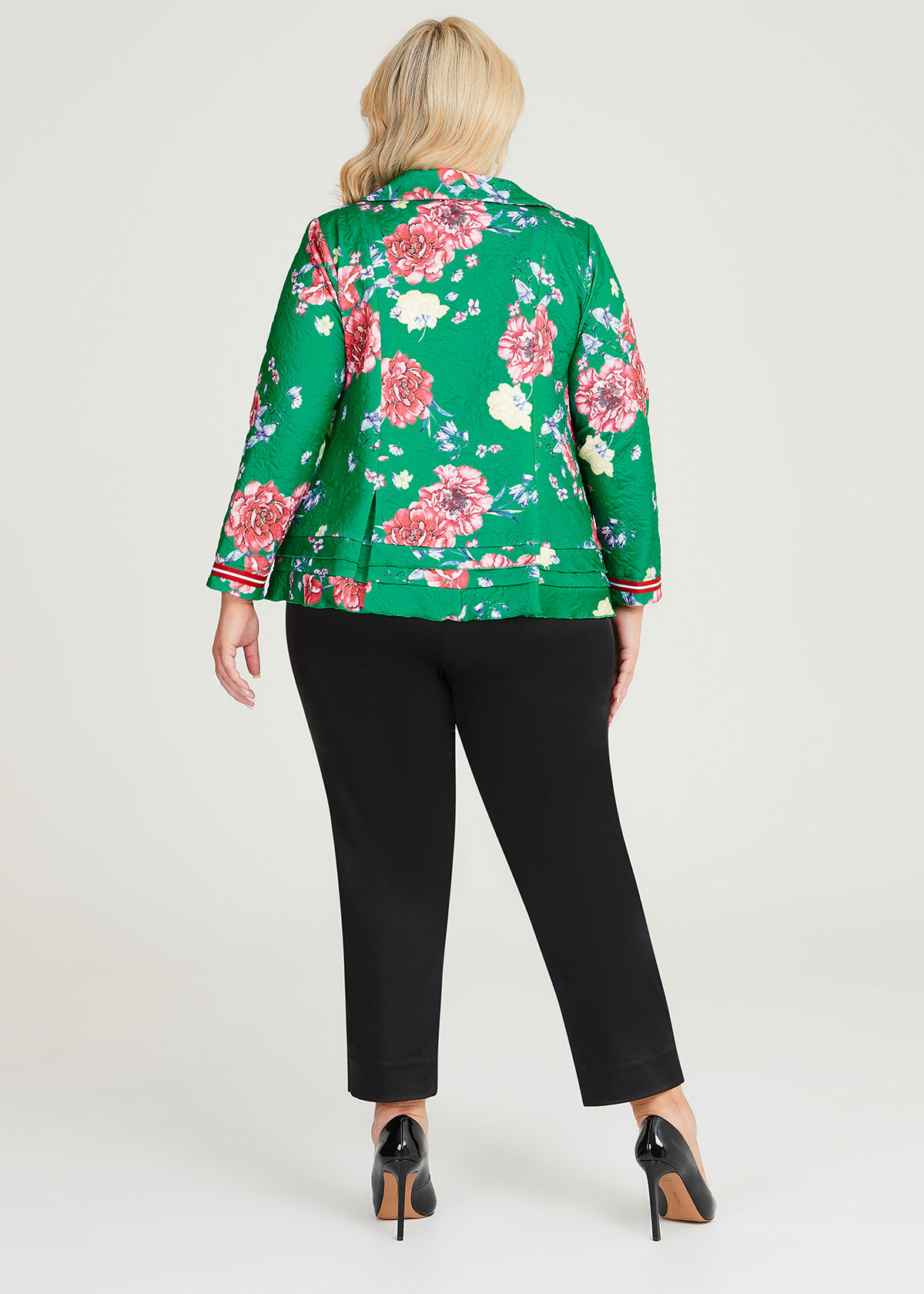 Floral Jacquard Knit Jacket