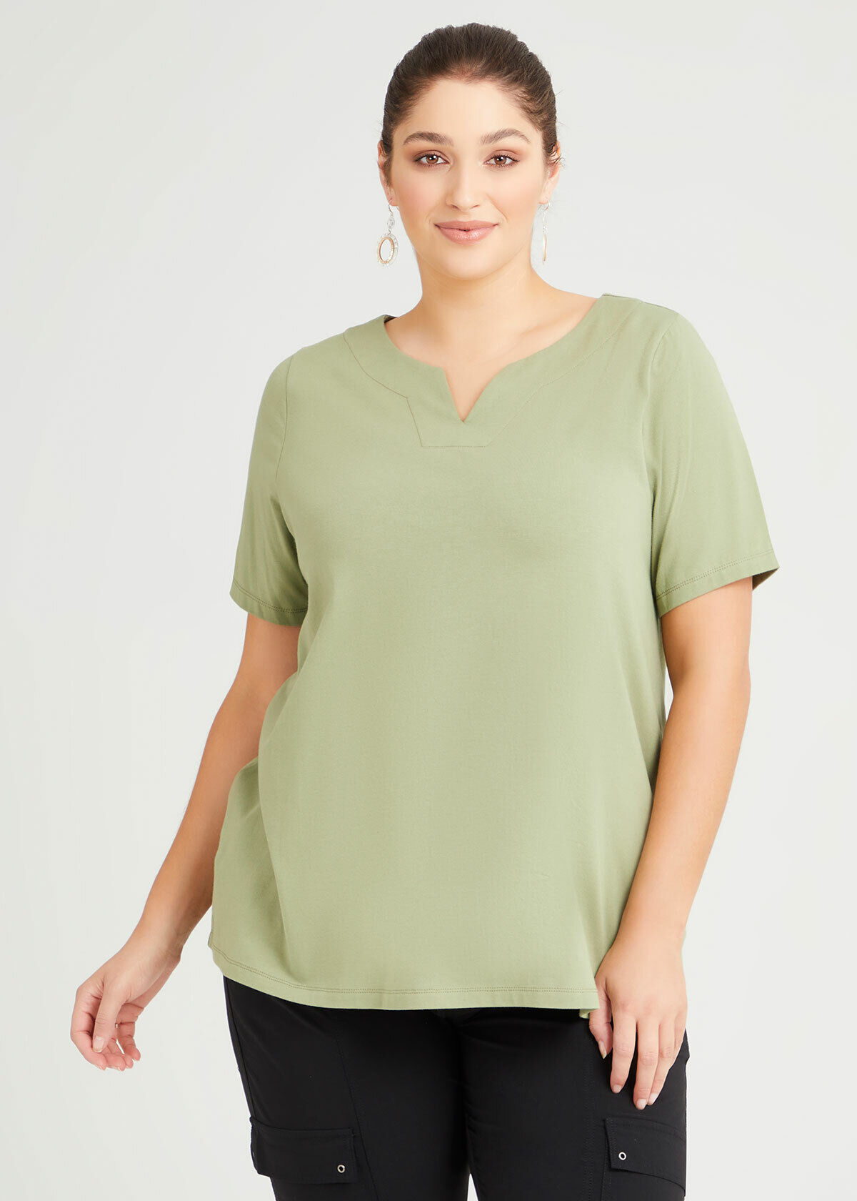 Shop Organic Notch V-neck T-shirt 