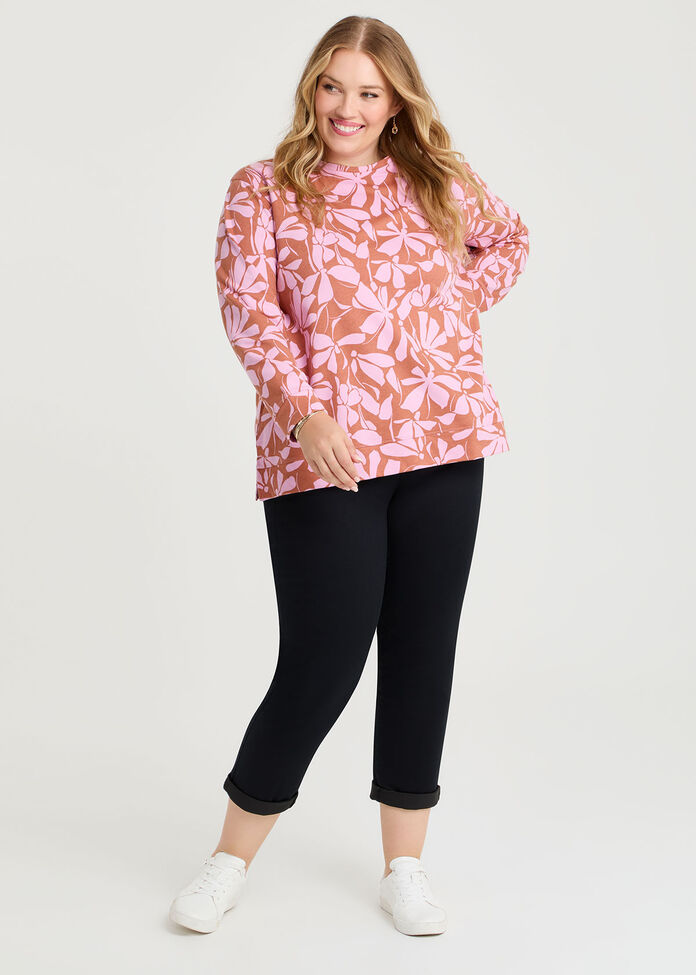 Printed Boyfriend Tunic Sweat, , hi-res