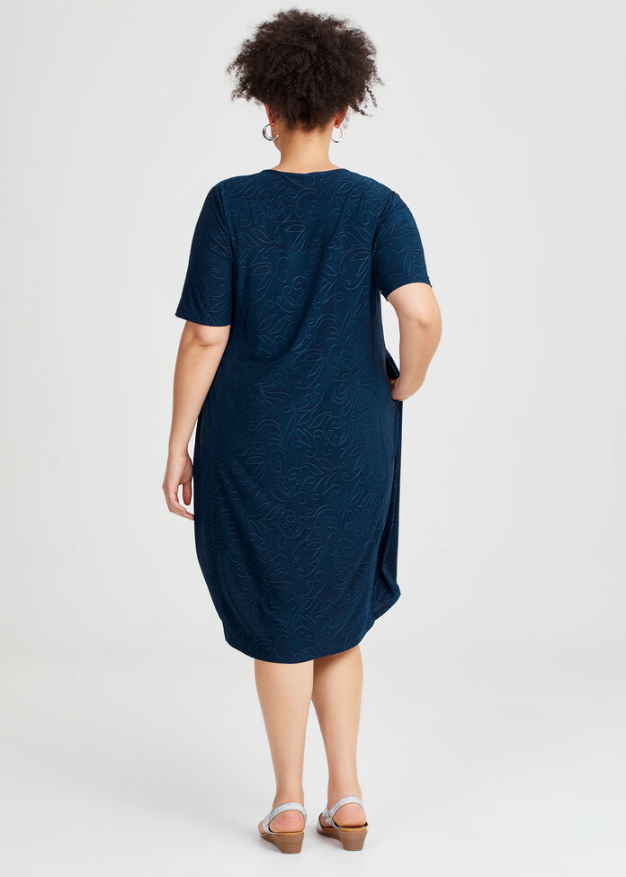 Shop Plus Size Keyhole Neck Luna Tulip Dress in Blue | Taking Shape NZ