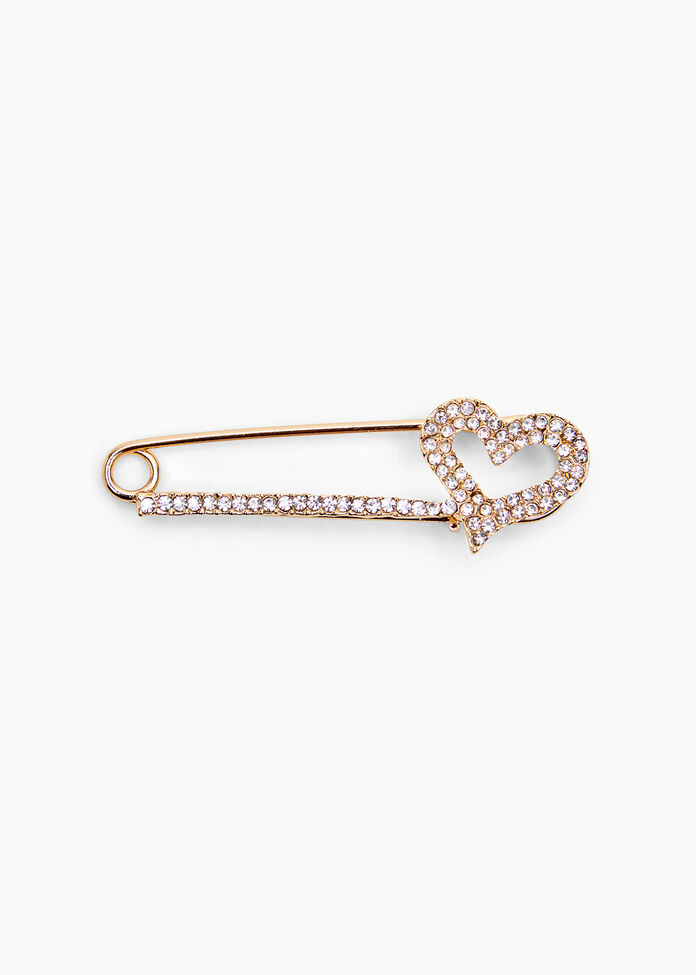 Love Heart Pin Brooch, , hi-res