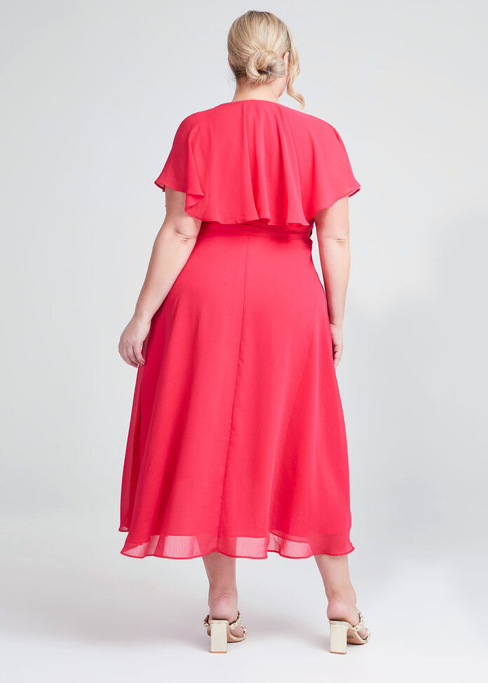 Shop Livia Chiffon Wrap Maxi Dress in Red, Sizes 1230 Taking Shape AU