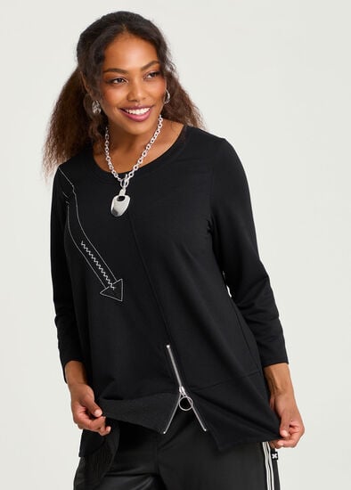 Plus Size Natural Zip Tunic