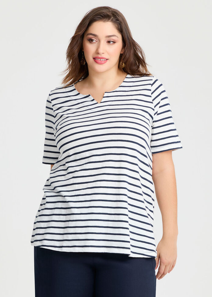 Cotton Notch Neck Top, , hi-res