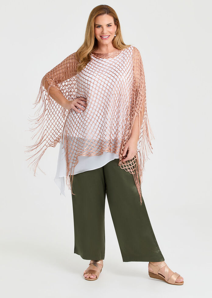 Dressy Crochet Poncho, , hi-res