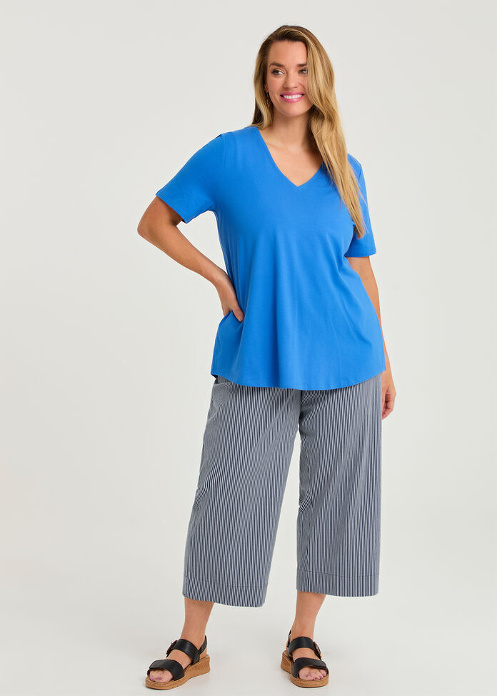 Good Earth Australian Cotton V-neck T-shirt, , hi-res