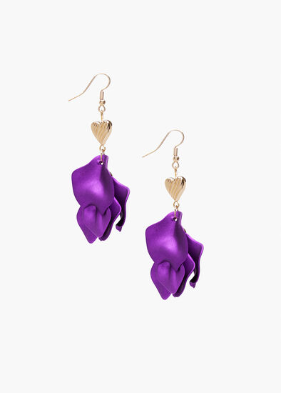 Petal Heart Drop Earrings