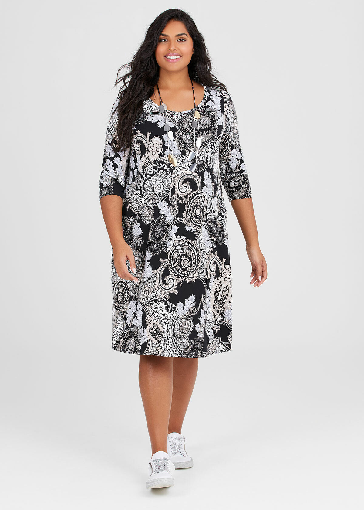 Black and deals white paisley dress