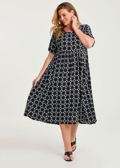 Plus Size Natural Pocket Midi Dress