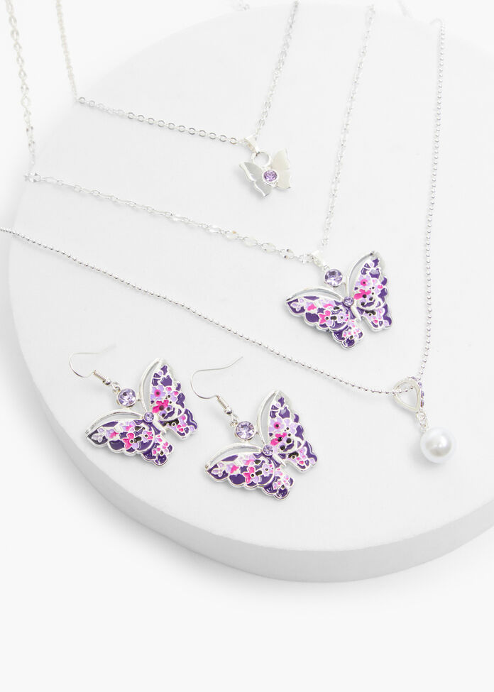 Enamel Butterfly Multiwear Necklace, , hi-res