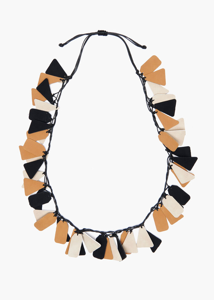Leather Look Necklace, , hi-res