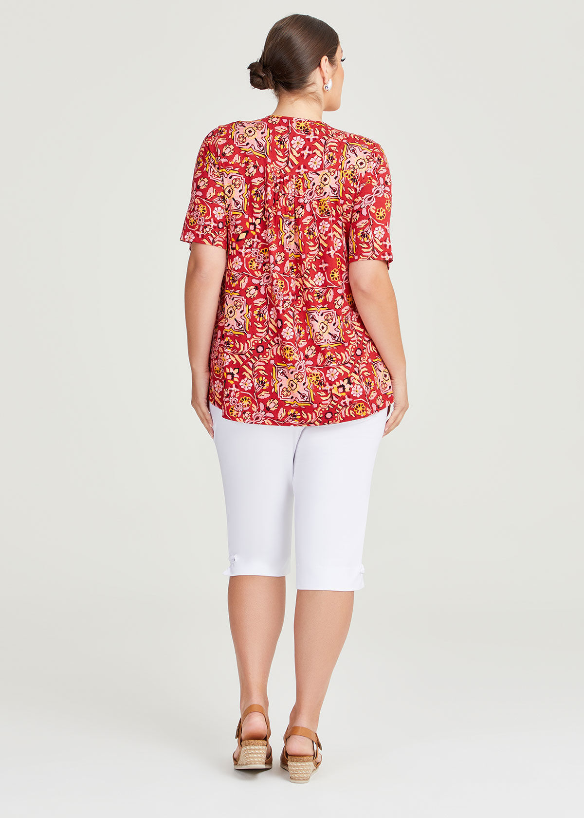 Shop Plus Size Natural Portofino Shirring Top in Multi | Sizes 12