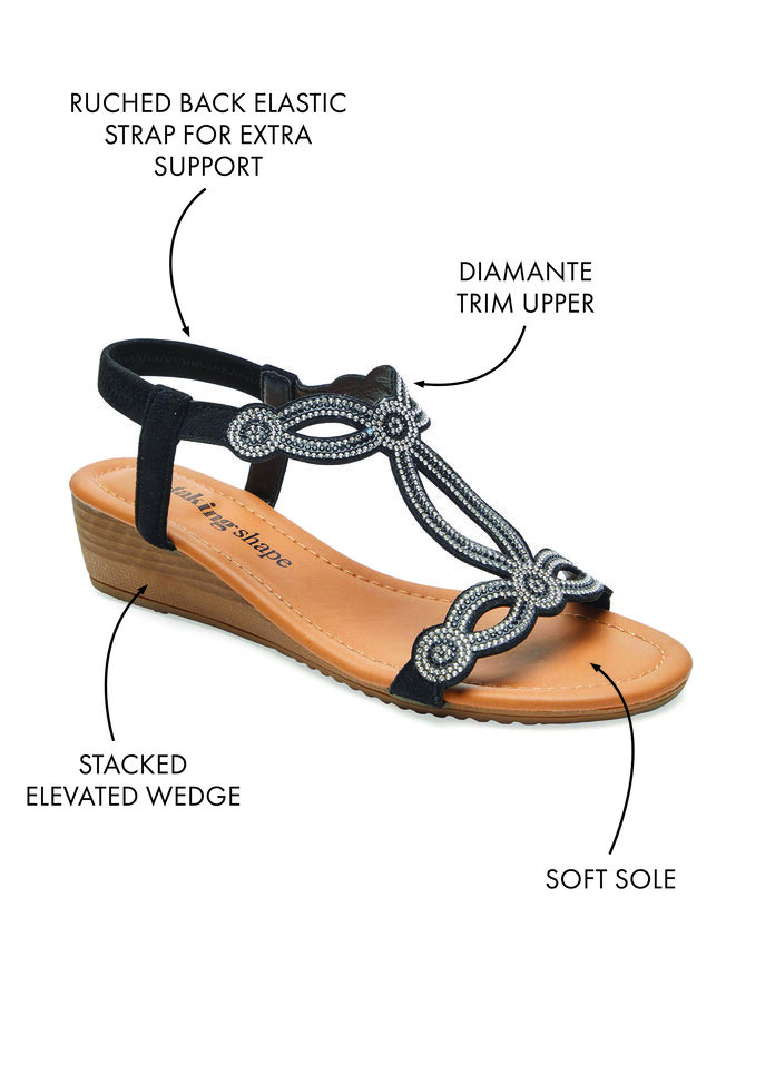 Bling Strappy Wedge Sandal, , hi-res
