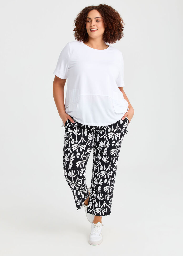 Pima Cotton Retreat Top, WHITE, hi-res