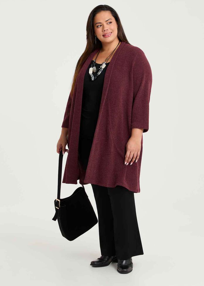 Honeycomb Long Cardigan, , hi-res