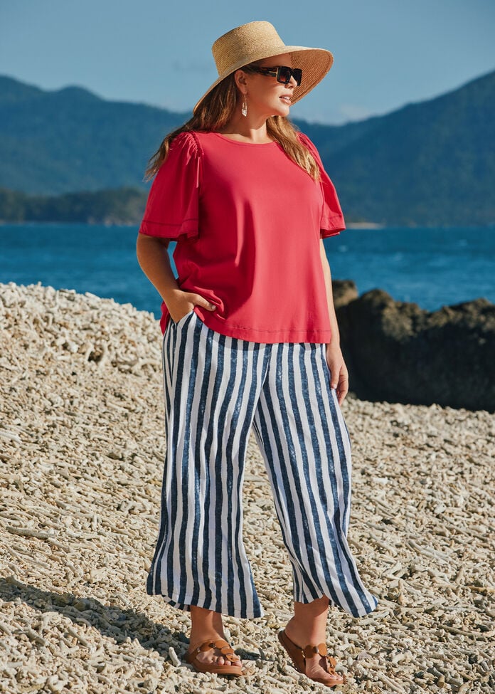Nautical Stripe Wide Leg Pant, , hi-res