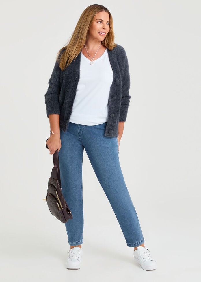 Shop Plus Size Fluffy Knit Short Cardigan, Black | Taking Shape HK