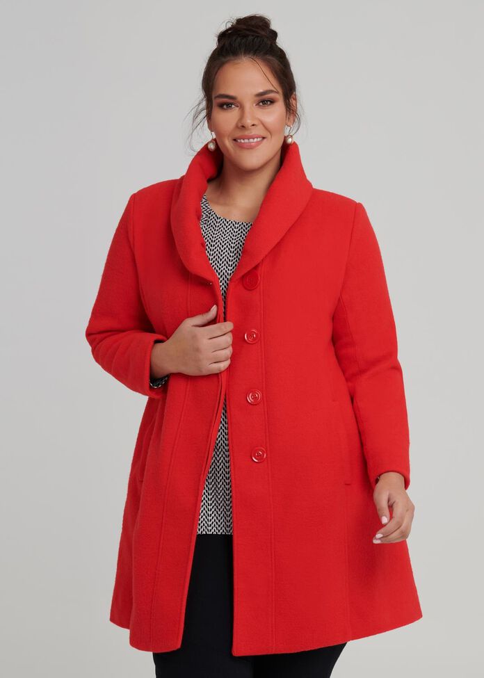 Shop Plus Size Cocoon Collar Coat in Red | Taking Shape AU