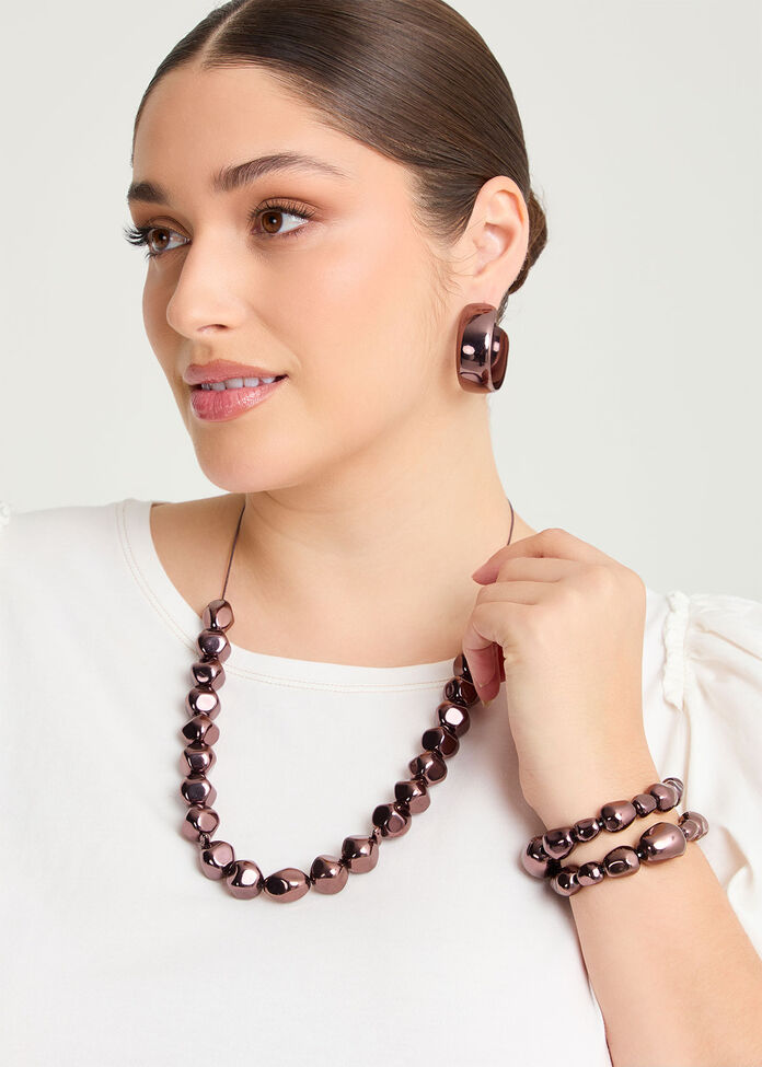 Metallic Stretch Bracelet Set, , hi-res