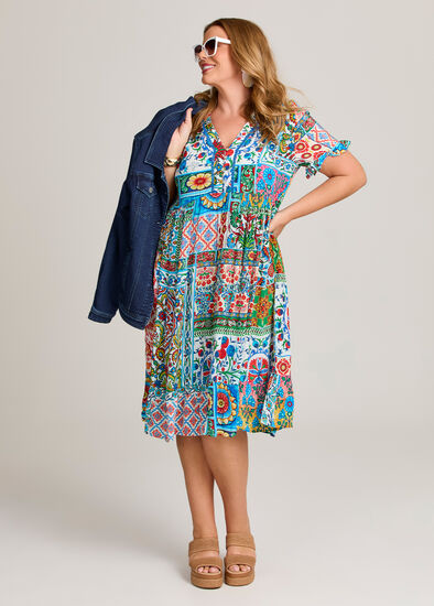 Plus Size Natural Getaway Floaty Dress