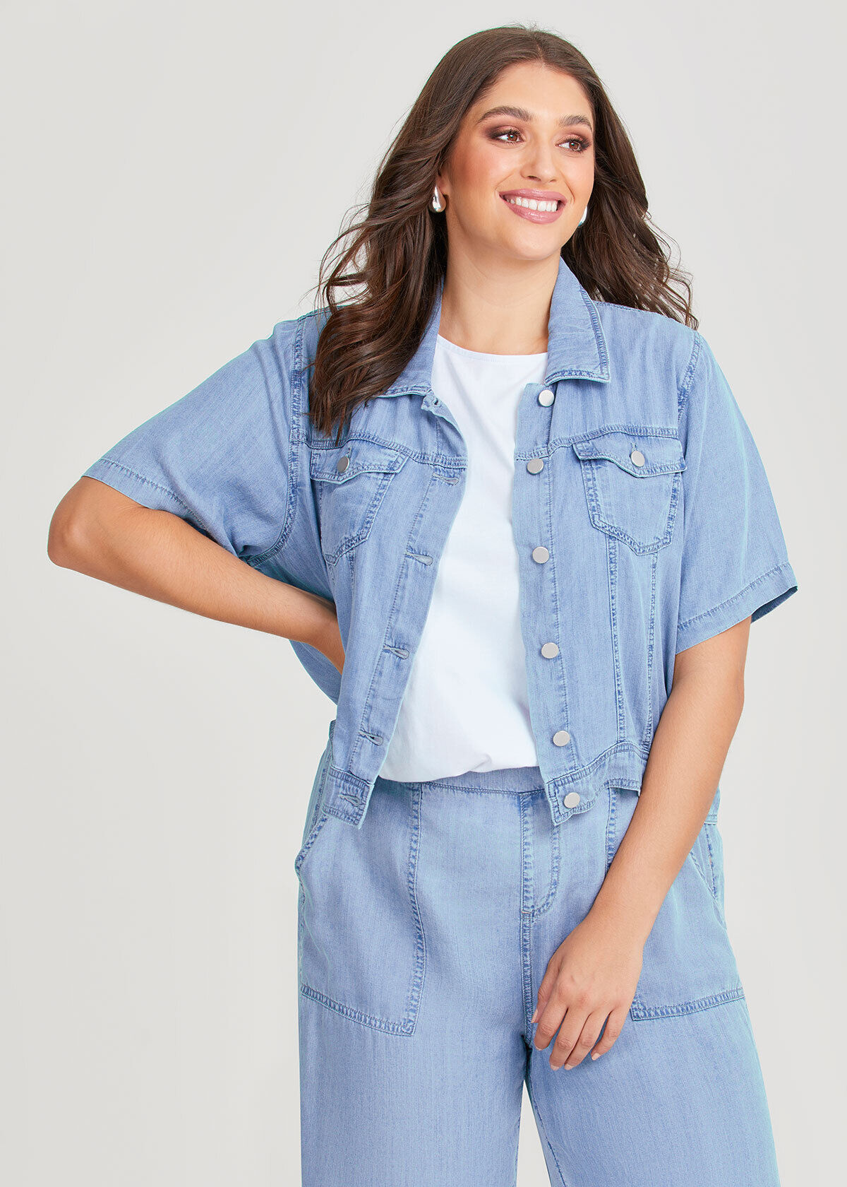 Blue short sleeve 2025 jacket