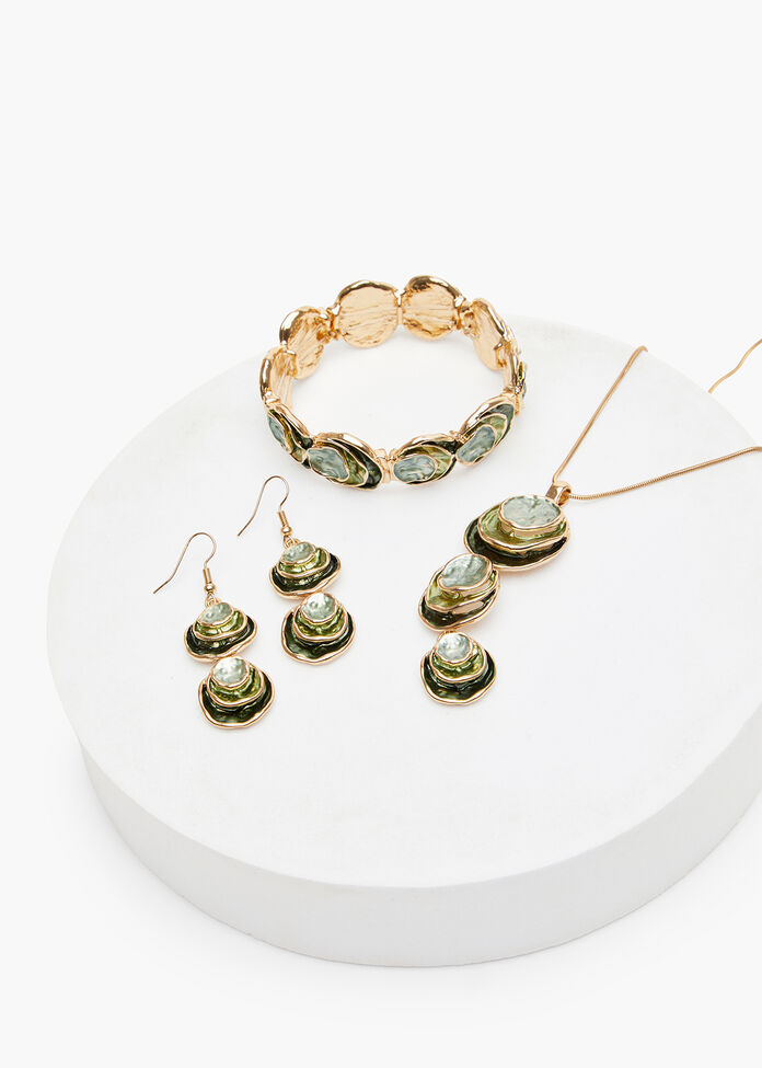 Enamel 2 Drop Earrings, , hi-res