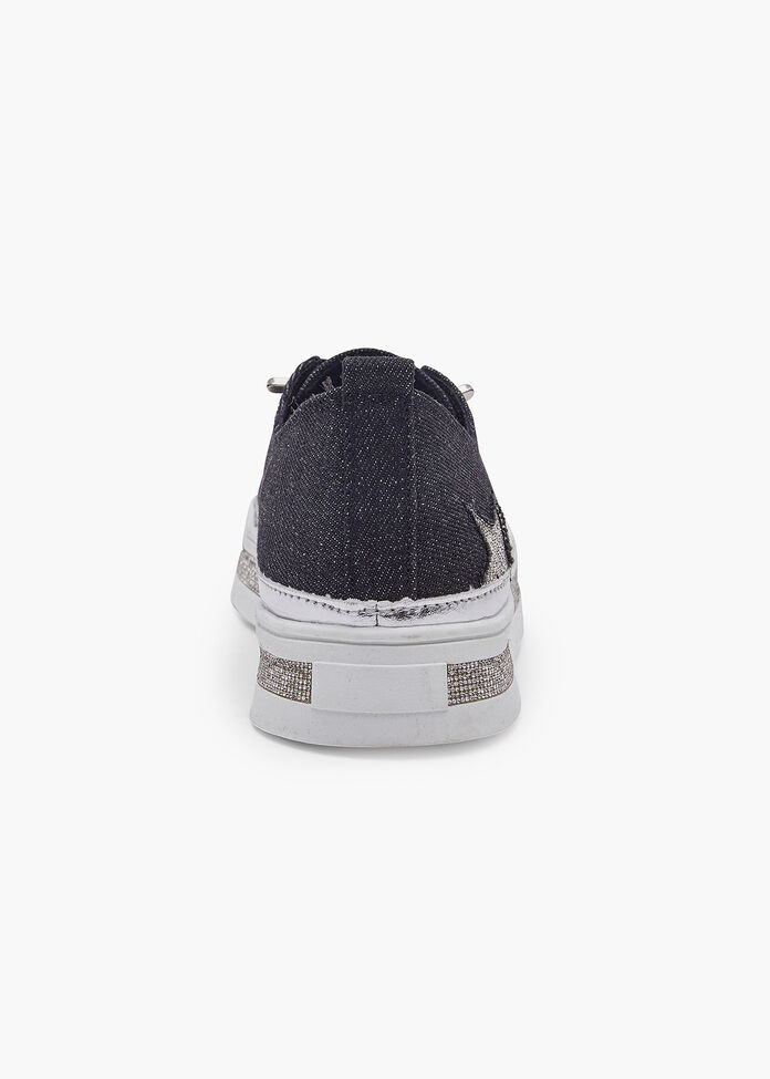 Retro Star Denim Skateboard Shoes