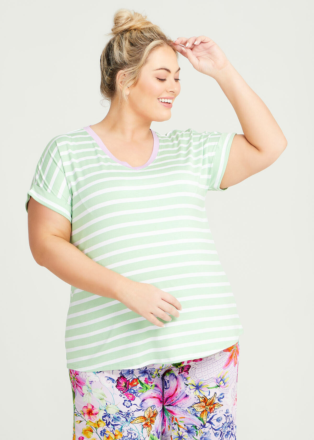 Bamboo Stripe Pyjama Top