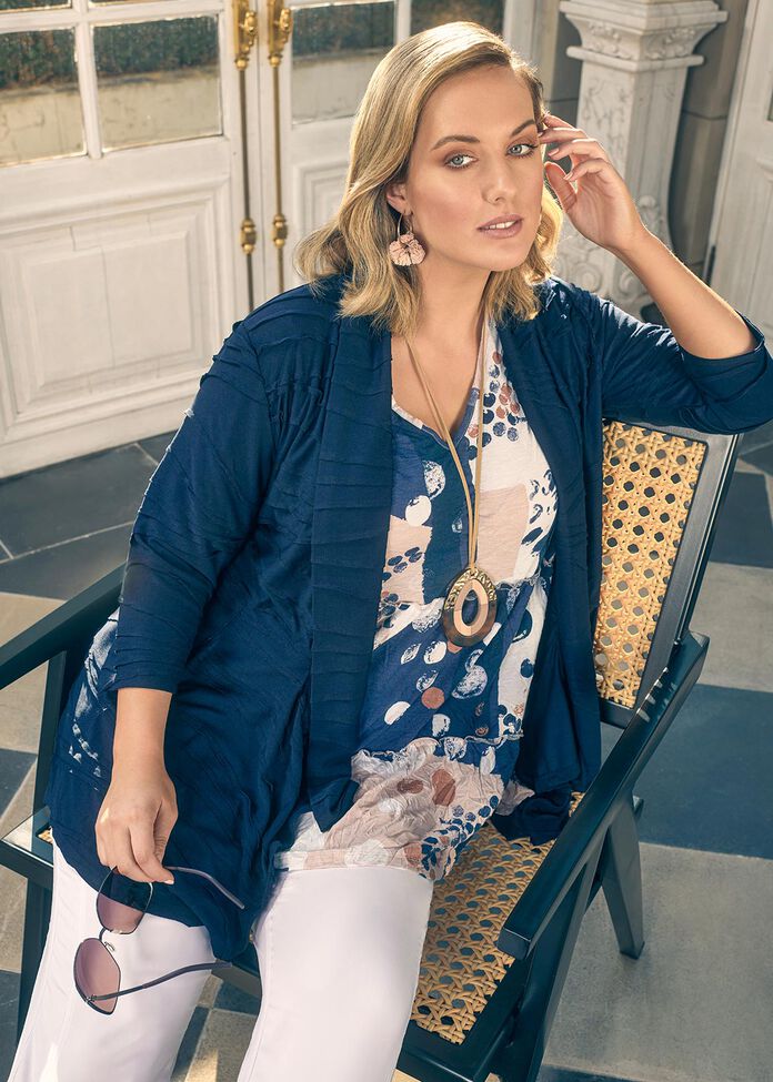Wave Ripple Cardigan, , hi-res