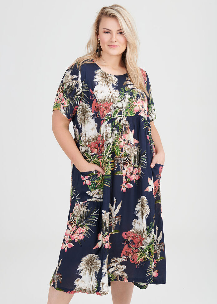 Shop Natural Tropicana Dress in Multi in sizes 12 to 24 | Taking Shape