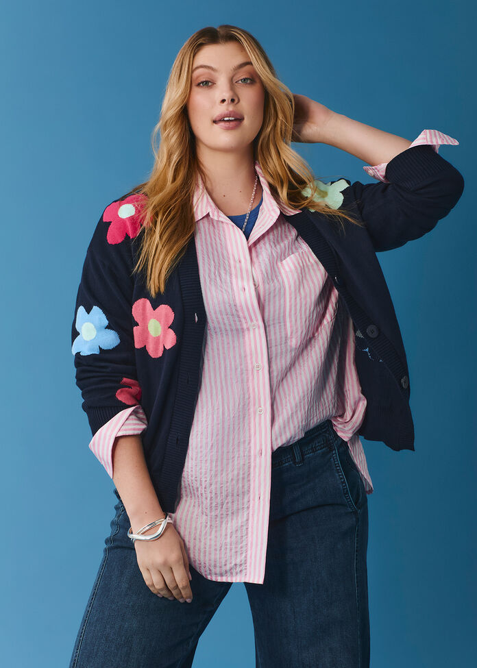 Natural Relaxed Stripe Shirt, , hi-res