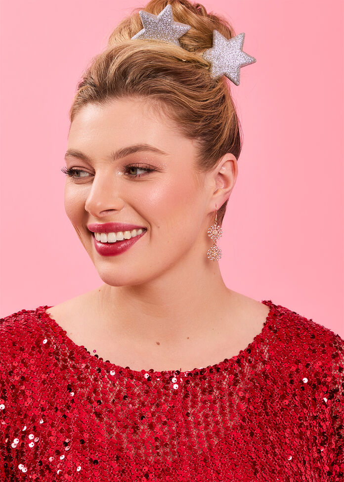 Christmas Snowflake Earrings, , hi-res