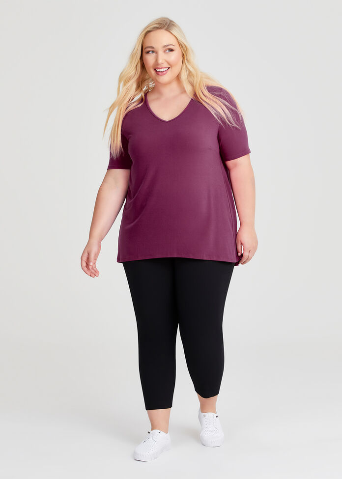 Strive V Neck Short Sleeve Top, , hi-res