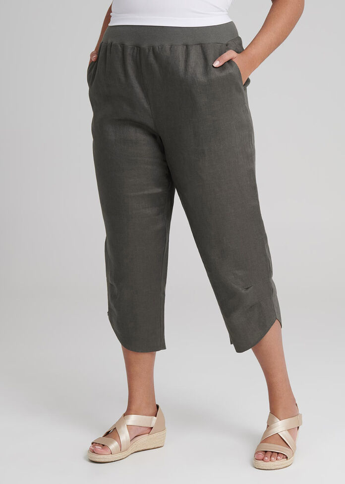 Linen Bahati Crop Pant, , hi-res