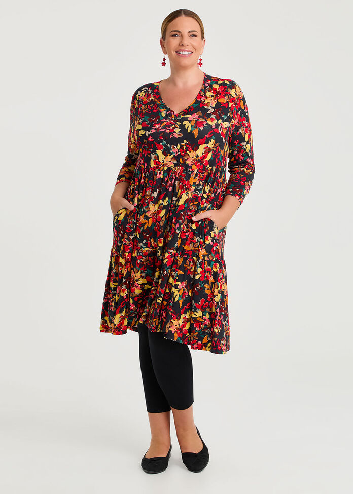 Pearl Printed Tier Dress, , hi-res