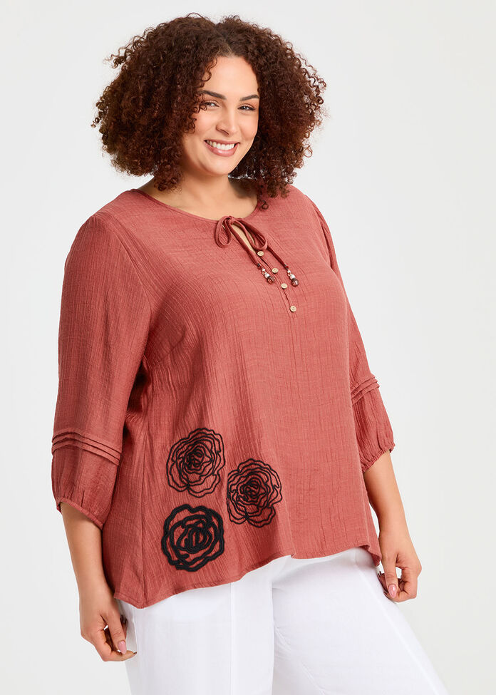 Cornelli Flower Natural Top, , hi-res