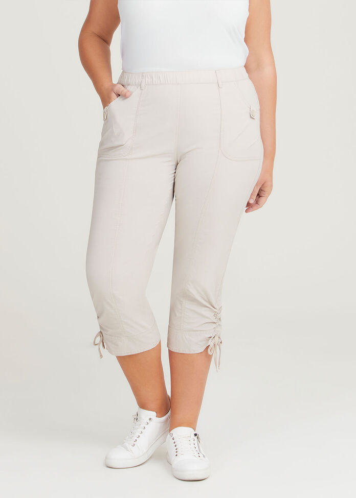 Shop Plus Size Castaway Cargo 3/4 Pant in Brown, Sizes 12-30