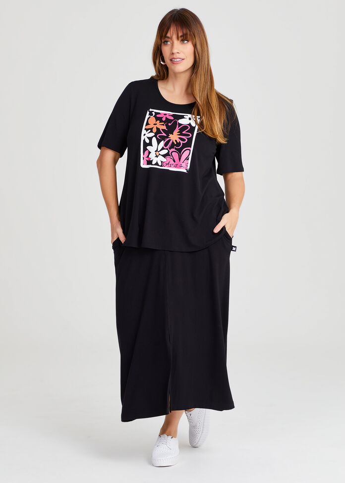 Natural Panelled Skirt, , hi-res