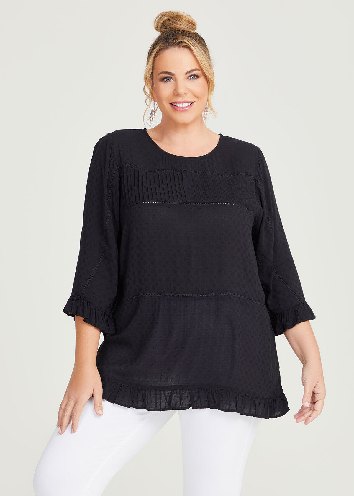 Plus size black deals tops