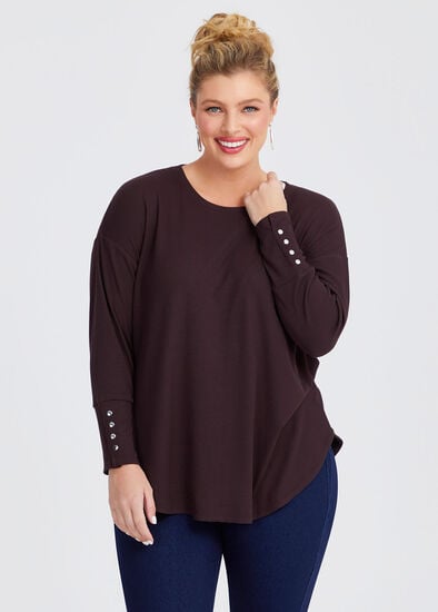 Plus Size Rib Hi-lo Top