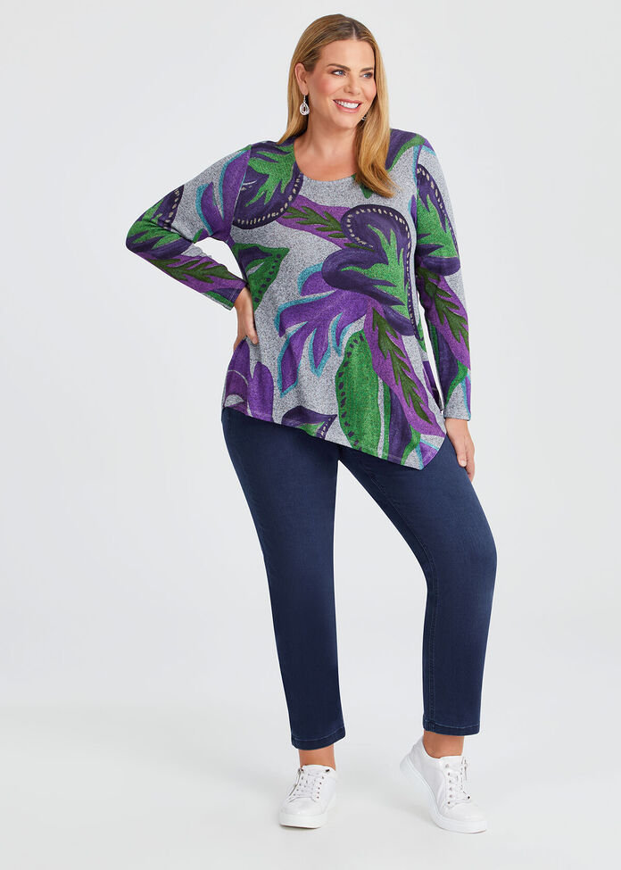 Shop Plus Size Bamboo Leaf Print Cosy Top, Multi | Taking Shape NZ