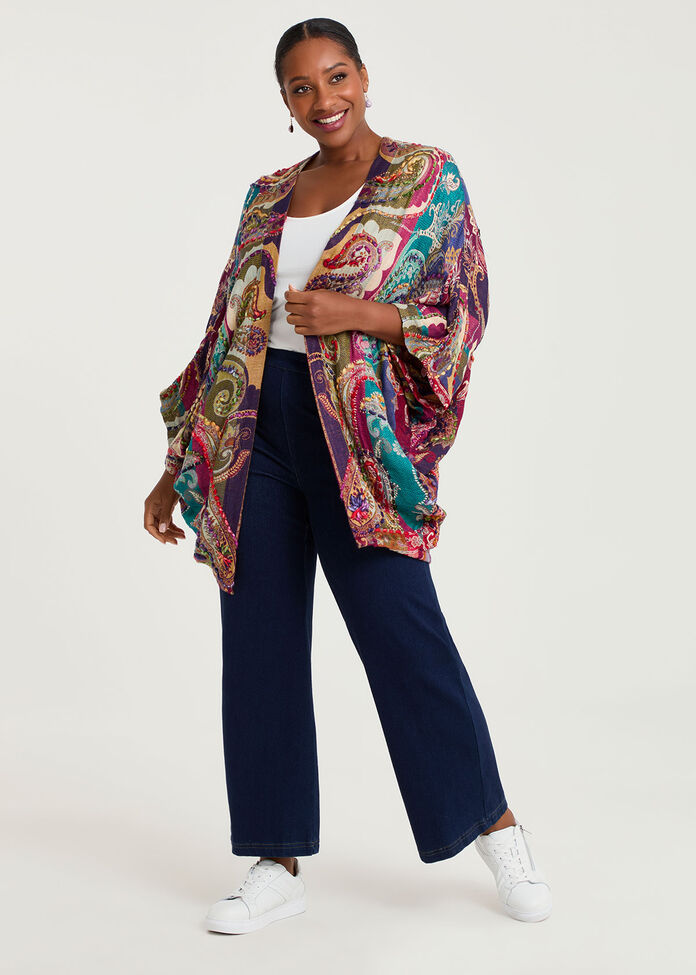 Multi Colour Embroidered Cape, , hi-res