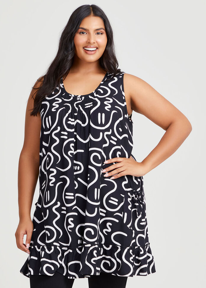 Natural Swirl Print Pocket Tunic, , hi-res