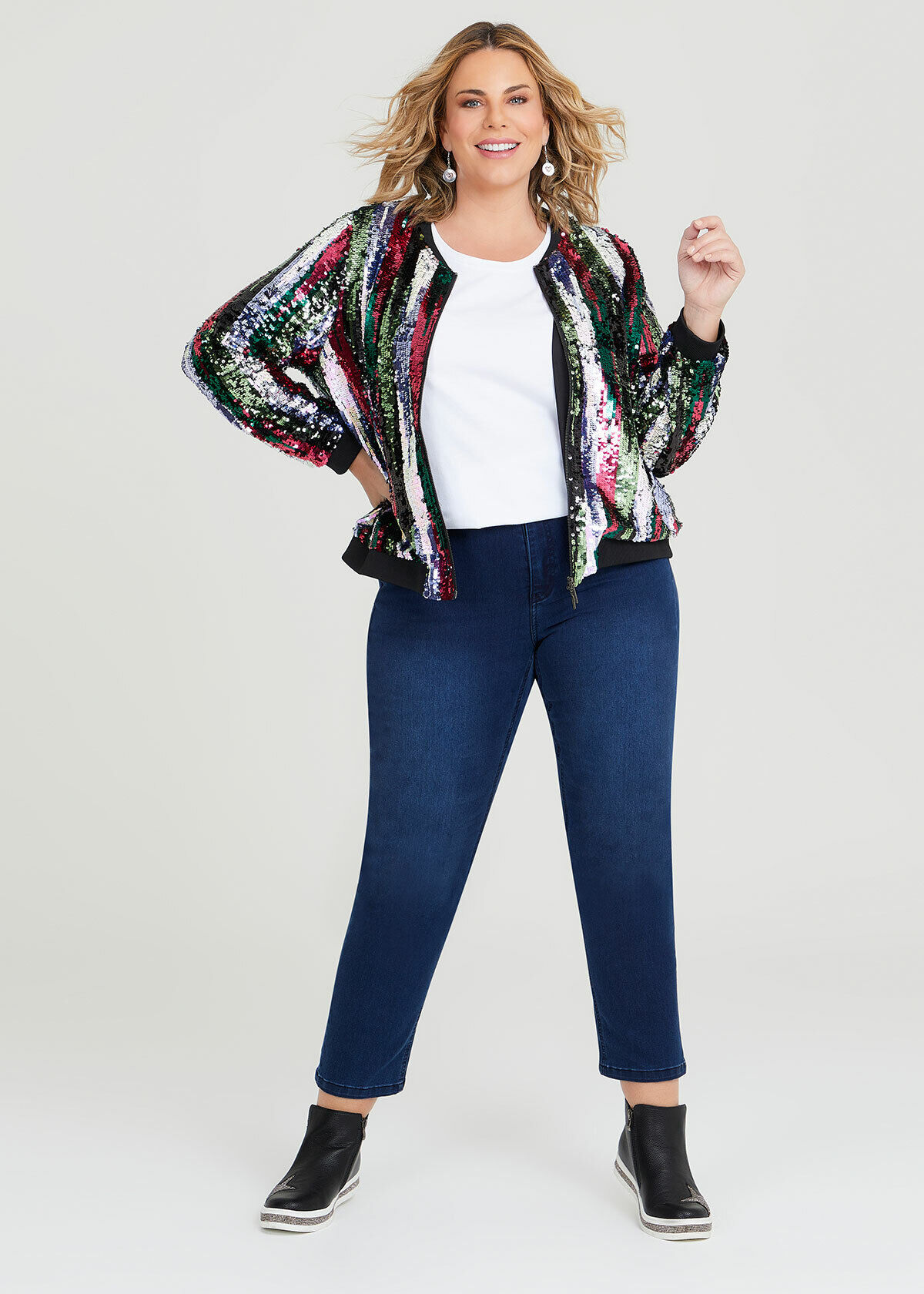 Plus size sequined jacket sale