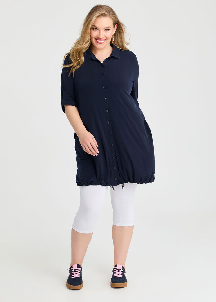 Bungee Cord Detail Dress, DARK INDIGO, hi-res