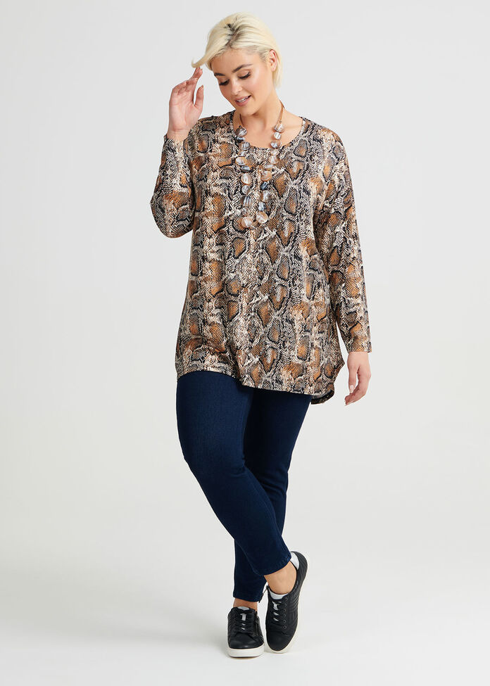 Shop Plus Size Bamboo Python Highlo Top in Print | Taking Shape AU