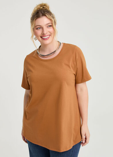 Plus Size Good Earth Australian Cotton Crew Neck T-shirt